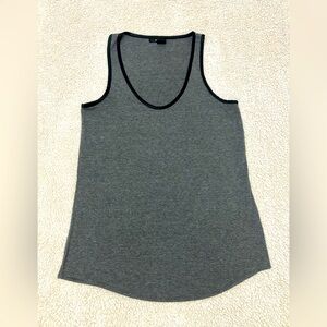 DKNY Jeans Gray Tank Top With Black Trim Size Small